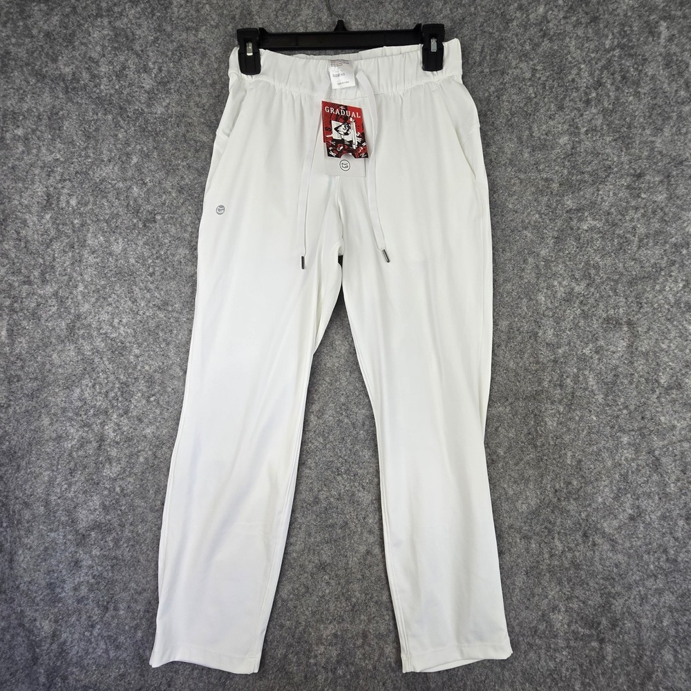 Gradual Joggers Womens XS White Slim Fit Athletic Drawstring Activewear Pants